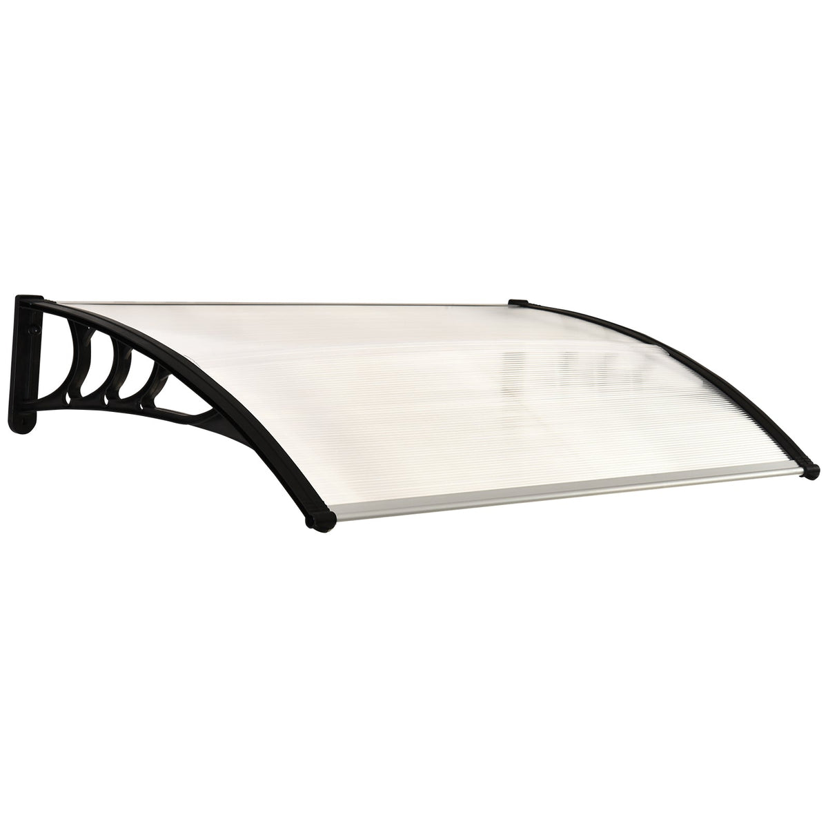 Curved Aluminum & Polycarbonate Awning - Modern UV & Water Resistant Door Canopy - Outdoor Rain Shelter for Home Entrances