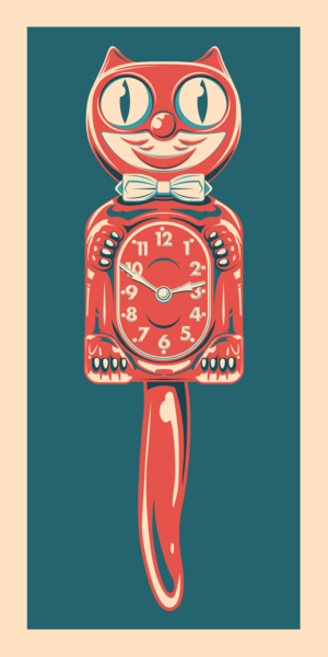 Cat Clock Screenprint | Luke Martin (MD)