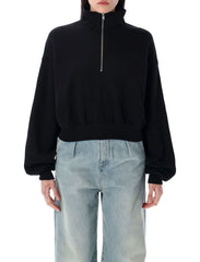 HALF-ZIP CROPPED SWEATSHIRT ETERNE BLACK S