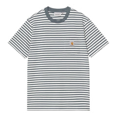 Carhartt WIP Ezra Pocket T Shirt - Cozy Blue / Wax - front