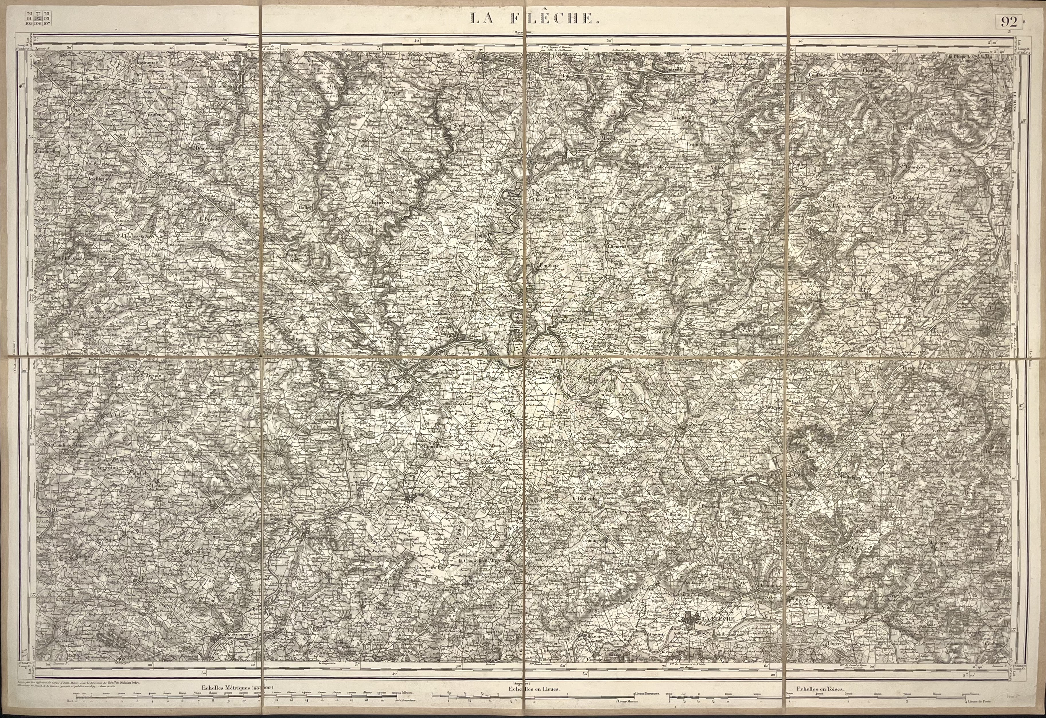 Carte Etat-Major ancienne la Fleche
