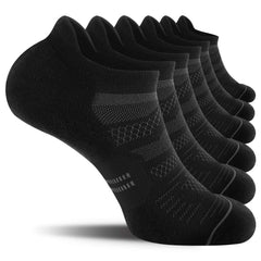 CelerSport 6 Pack Men's Running Ankle Socks with Cushion, Low Cut Athletic Sport Tab Socks