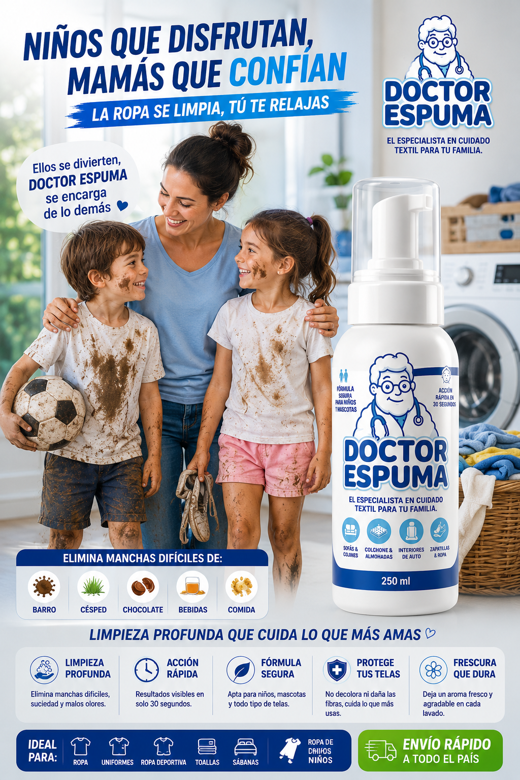Doctor espuma🫧El especialista en manchas difíciles✨Limpieza profunda en segundos