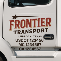 Custom Truck Door Lettering Sign Decal Sticker For Trucking, Businesses with City, State and USDOT, MC, GVW Truck Sign (2-Pack)