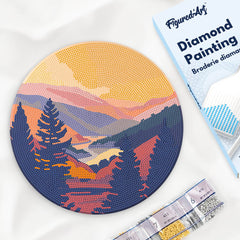 Diamond Painting en Disco de Madera - Valle otoñal