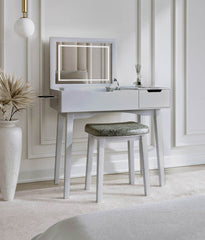 Selena Grey Dressing Table With LED Mirror