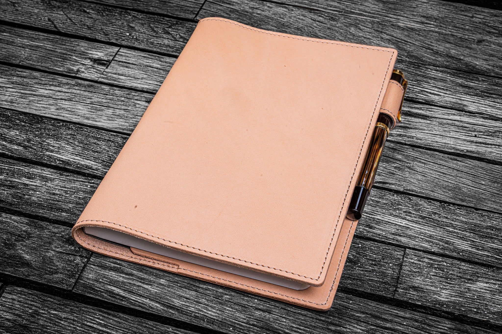 Deri B6 Defter Kılıfı - Naturel Deri