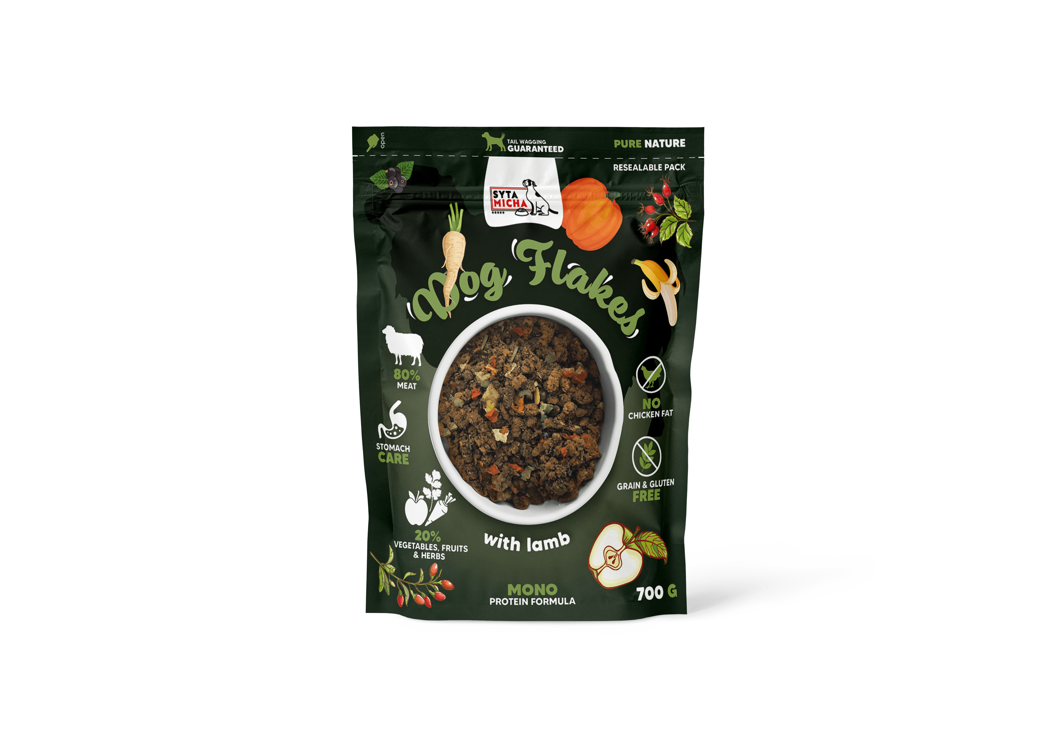 Syta Micha Dog flakes suszona karma dla psa Jagnięcina 700g