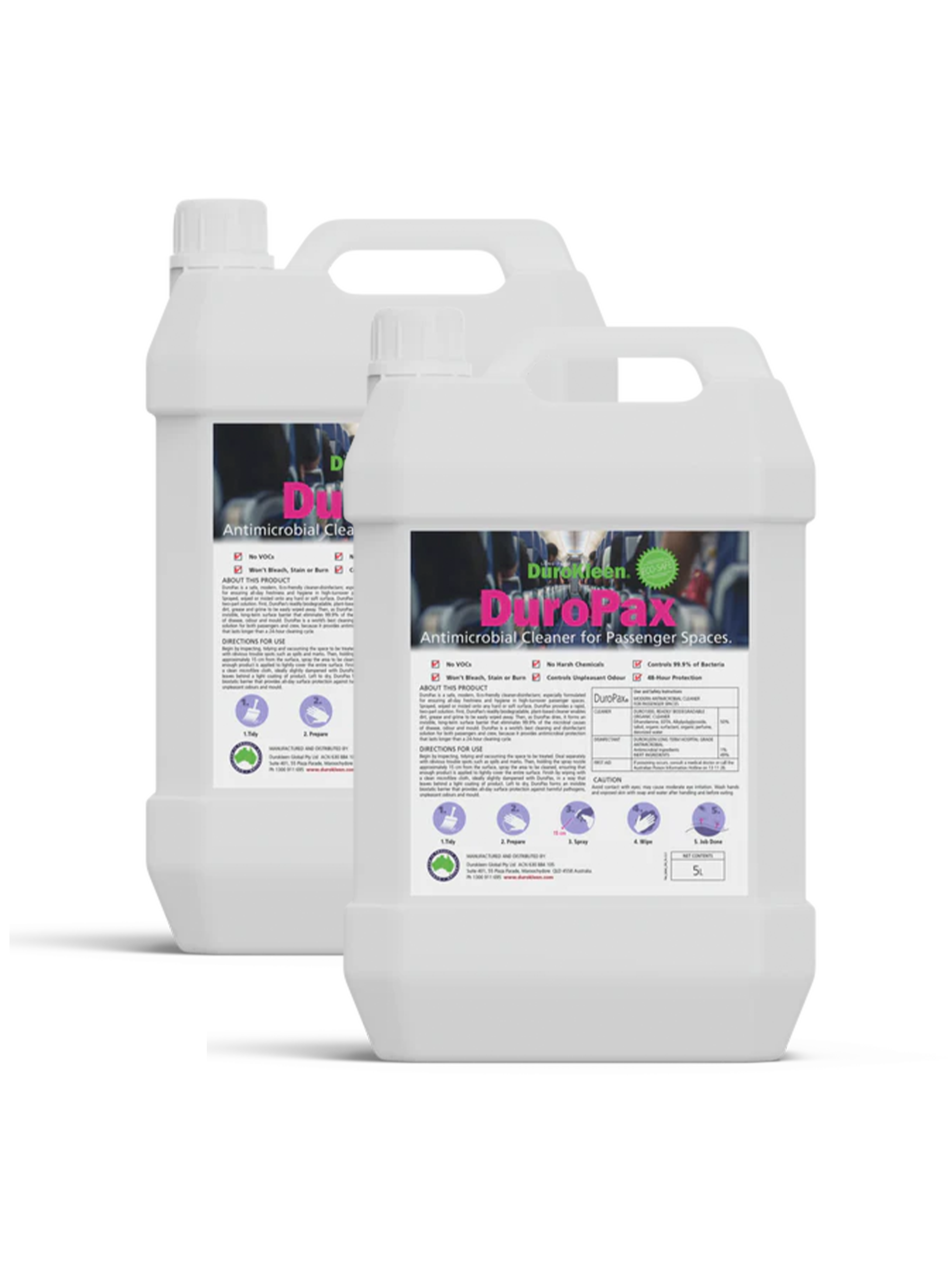 DuroPax Surface Cleaner and Antimicrobial Disinfectant 5 Litre (Carton of 2)