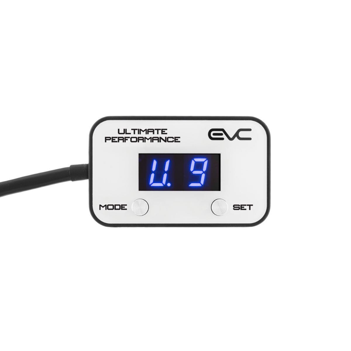 Close up of iDrive EVC interface mounted on Citroen C4 console showing blue LED.