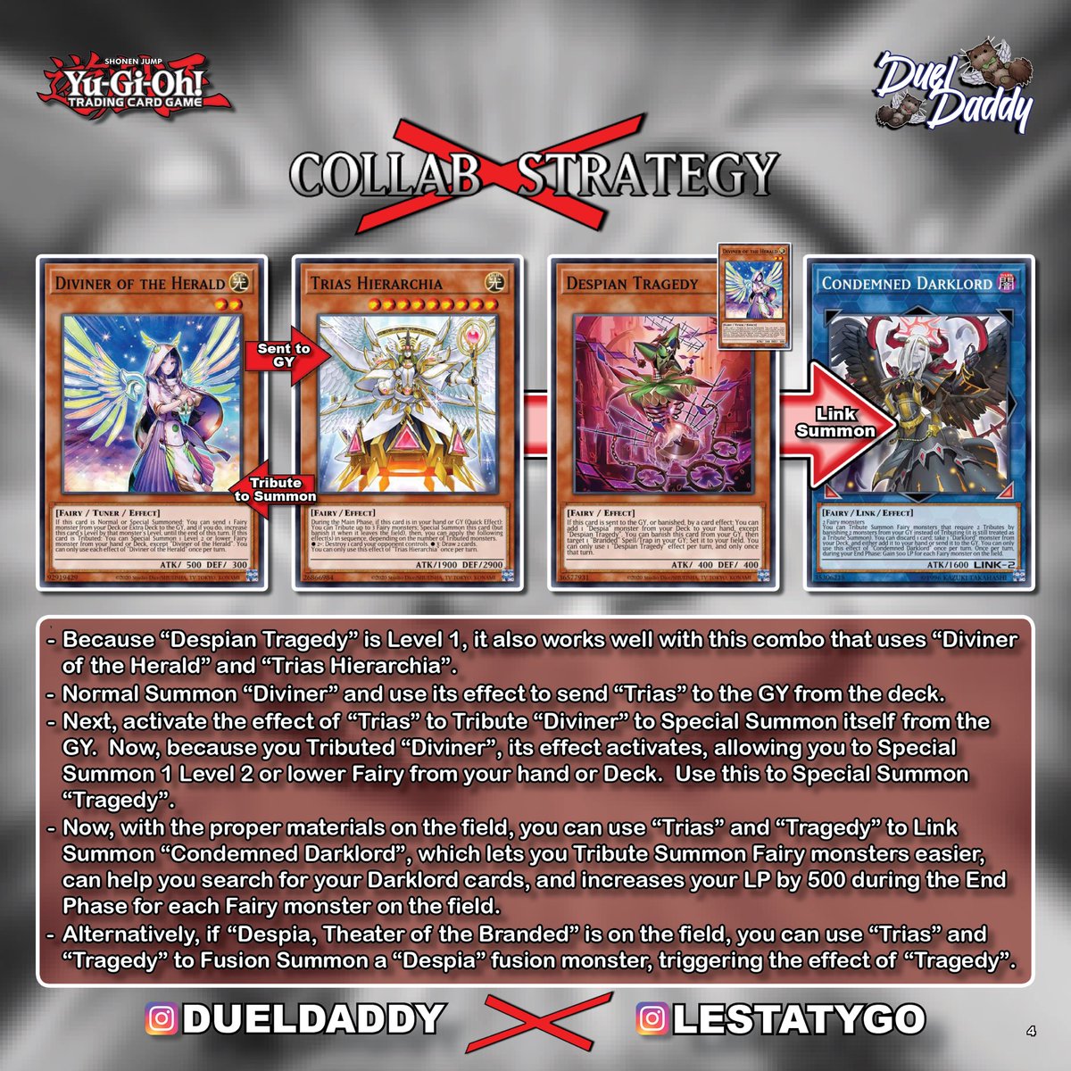 1 of 2)I partnered with @LestatYGO for a #collabstrategy, featuring his “ Darklord”/“Despia” deck, he recently posted on his YouTube (go check it out and give him a follow!) As a fellow “Despia”