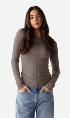 Dear Dylan | Merino Long Sleeve Knit - Mushroom