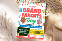 DIY Grandparents Day Flyer | Back To School PTA PTO Family Fundraiser Flyer Template