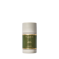 A 75ml Floris London EU Elite Deodorant Stick for sensitive skin, in a green and gold cylindrical container, shown against a white background.