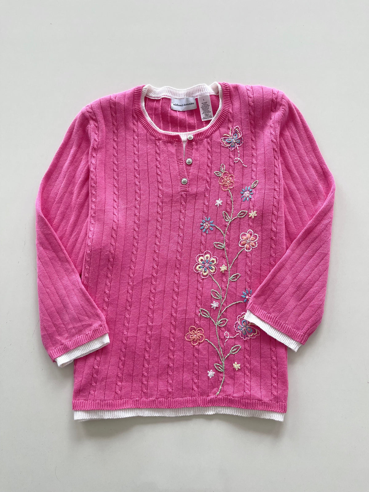 Alfred Dunner Embroidered Vintage Sweater-Bust 46