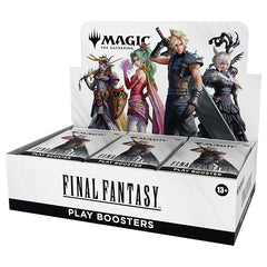 Final Fantasy Play Booster Box by Wizards of the Coast featuring colorful artwork and booster packs from the collectible card game.
