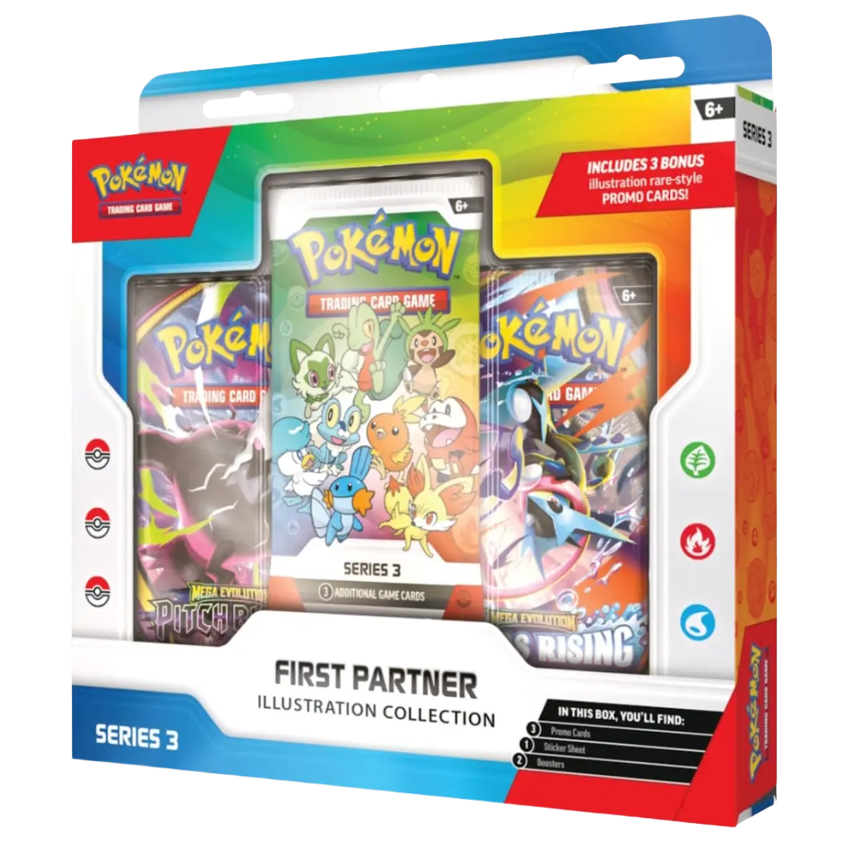 First Partner Illustration Collection Series 3 packaging with trading card packs and promo cards.