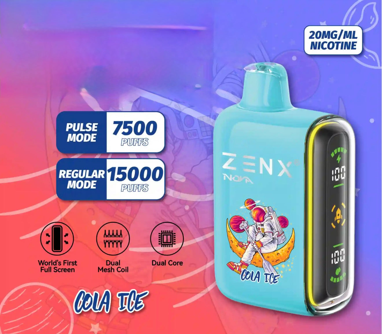 ZENX Nova Pulse 15000 Puffs Cola Ice