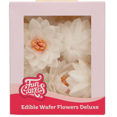 Wafer Flowers Deluxe Lotus White Pk 10