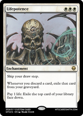 Every day, I turn a classic #MTG card into an inferior White color-pie  version! Day 3 Lifepotence WWW, Enchantment Skip your draw step. Whenever  you discard a card, exile that card from