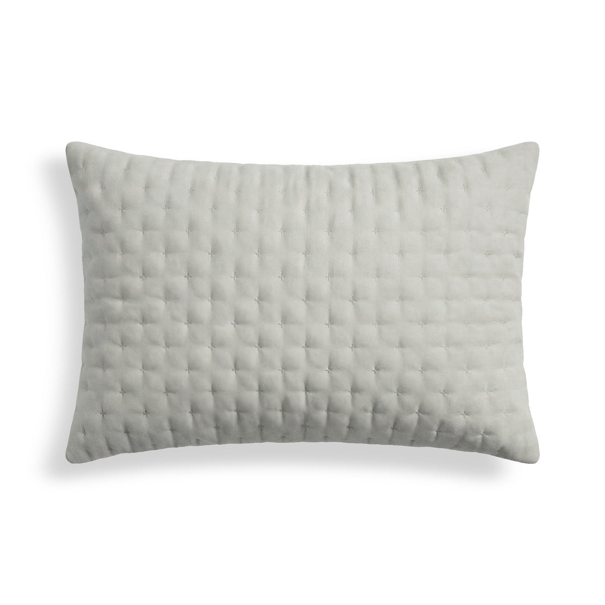 Funda de almohada lisa acolchada Gris Plata 50x80 cm
