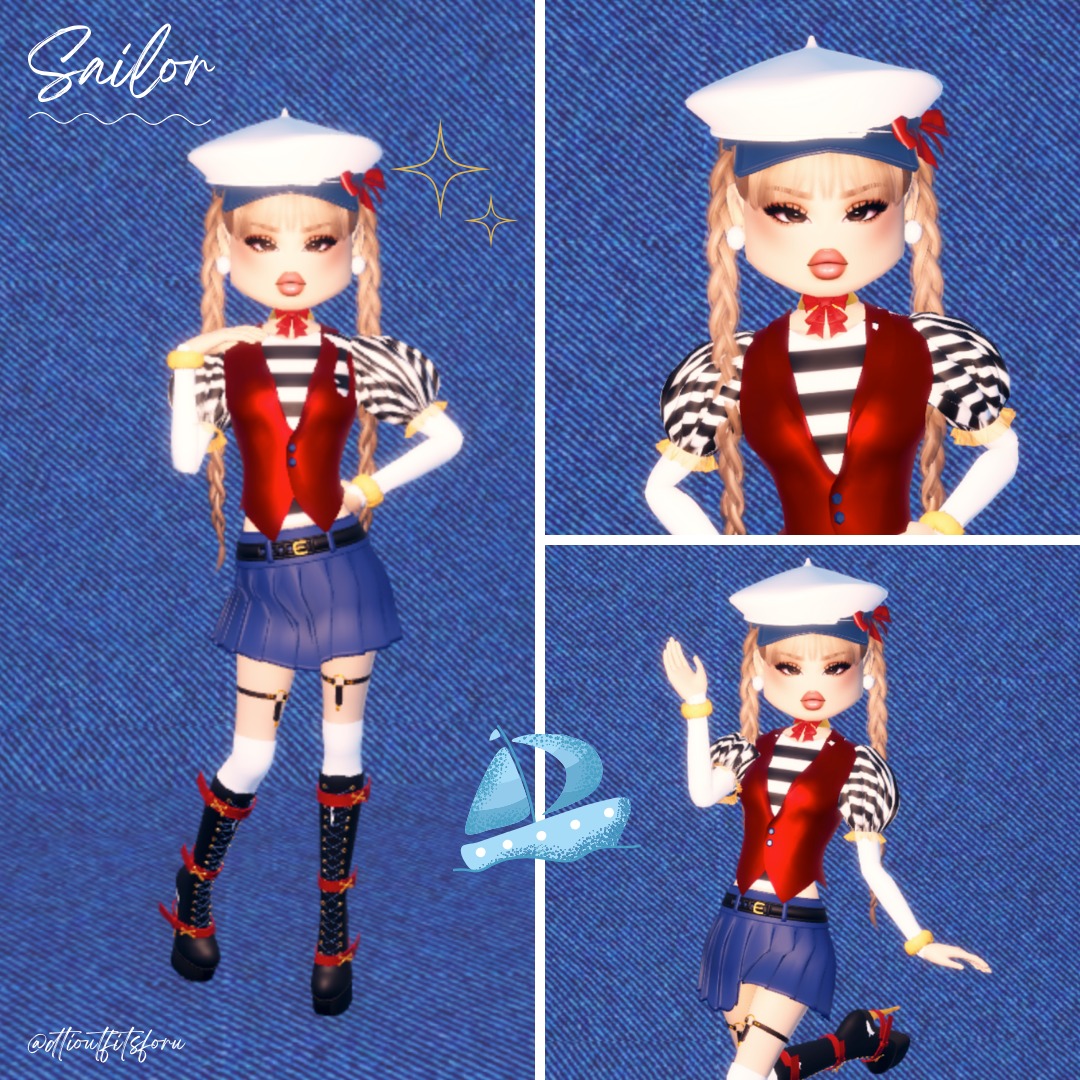 Theme: Pirate/Sailor ⛵♡🏴‍☠️♡⚜️ Outfit Created by me @dtioutfitsforu_ , feel free to use it as a outfit inspo but do give Credits please ‼️🤍 +Follow @dtioutfitsforu On Insta for more ‼️💌 . . @_
