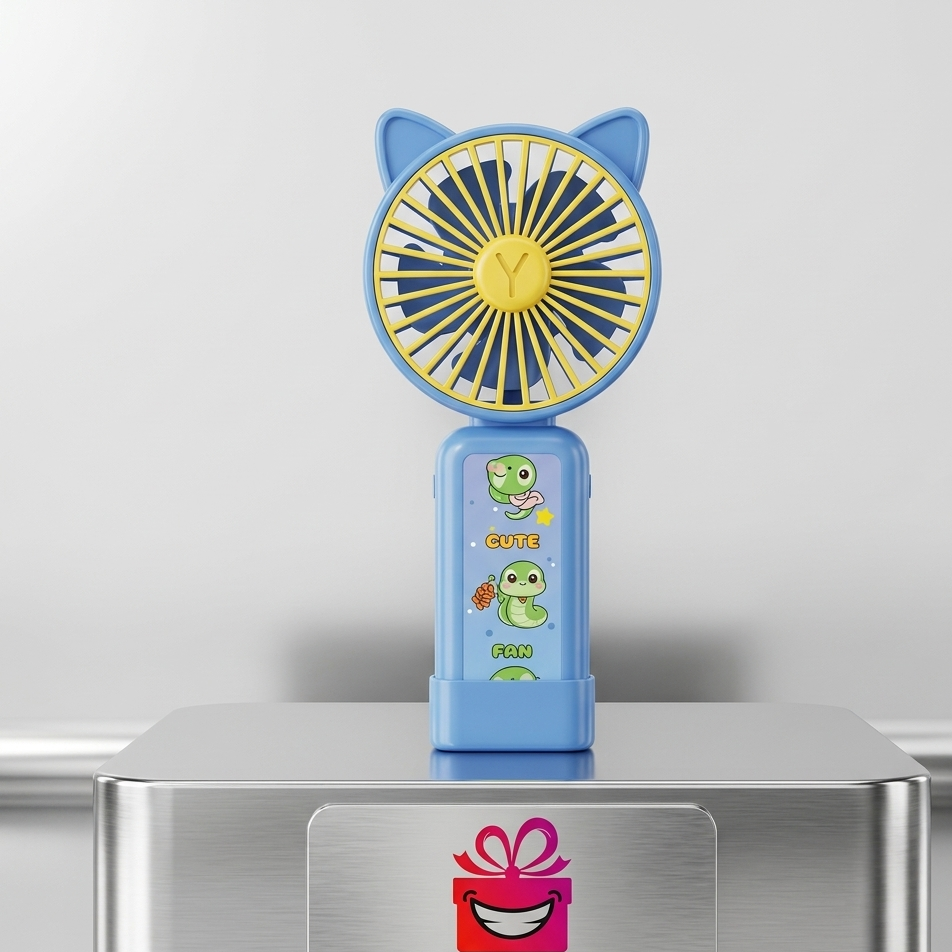 Cute Cat-Ear Rechargeable Handheld Mini Fan