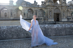 Florence Pugh Wore a See-Through Periwinkle Gown to Valentino Haute Couture  Show in Paris — See Photos