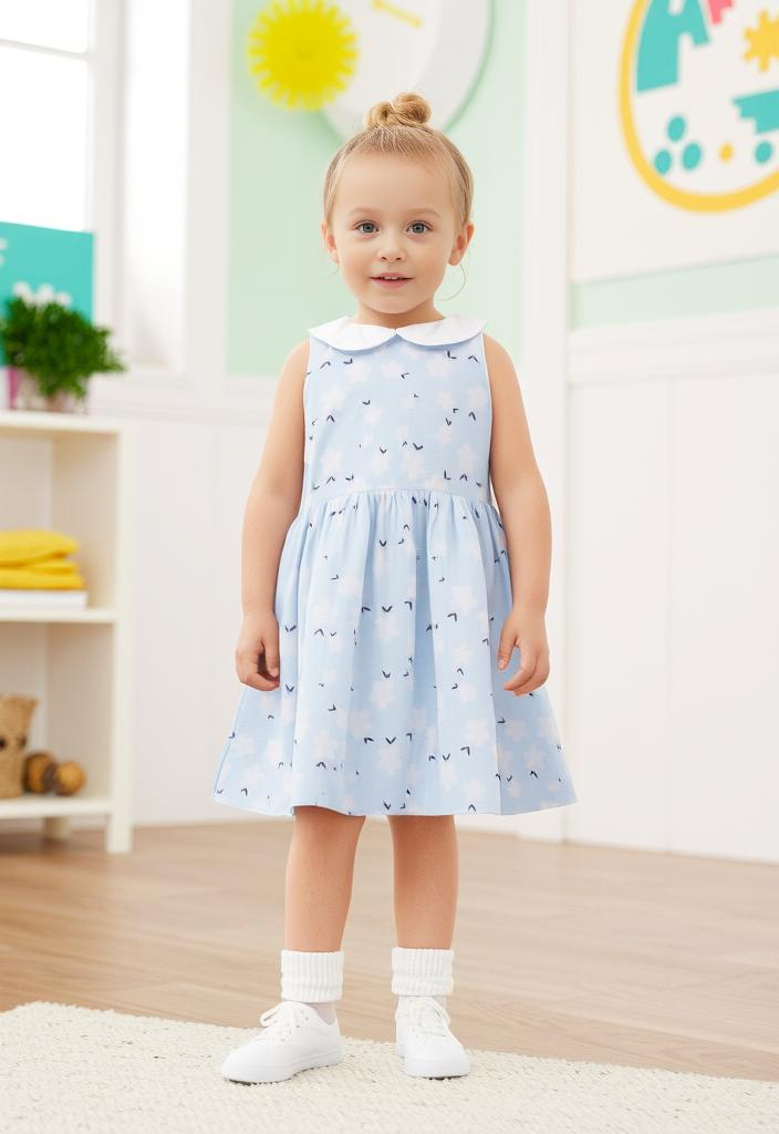 Blue Blossom Peter Pan Collar Dress