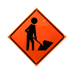 Men At Work Symbol Roll-Up Sign