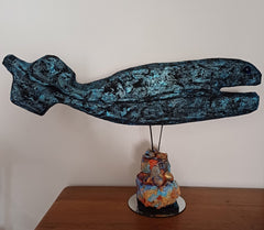 GUERRY Christiane - Baleine bleue, sculpture