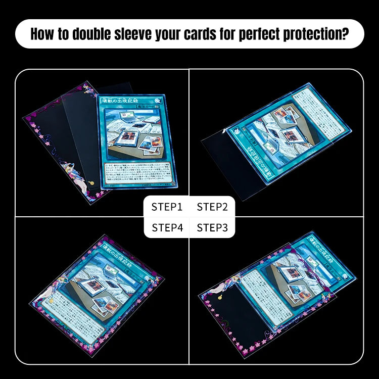 New Yugioh Custom Border Card Sleeves Pack – 1000pcs of 60Fitted PP Laminated BOPP Material for Card Protection and Gift Use