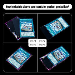 New Yugioh Custom Border Card Sleeves Pack – 1000pcs of 60Fitted PP Laminated BOPP Material for Card Protection and Gift Use