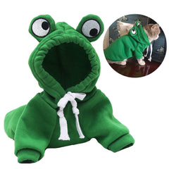 HKM-7755197 Frog Costume Sweatshirt for Small Dogs and Cats – Cozy Hoodies for Autumn Fun