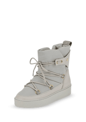 Frontalansicht auf neutralem Hintergrund des Produktes Cozy Lace Up in der Farbe Greige