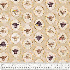 Highland Hooves Pasture Pals Wheat Whistler Studios Windham Fabrics Cotton Fabric WF-54461-3 | US Fabric Shop