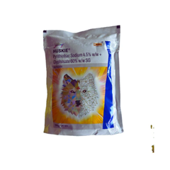 Huskie is a powerful herbicide containing Pyrithiobac Sodium 4.5% SG and Glyphosate 60% SG, designed for broad-spectrum control of grassy and broadleaf weeds in various crops.