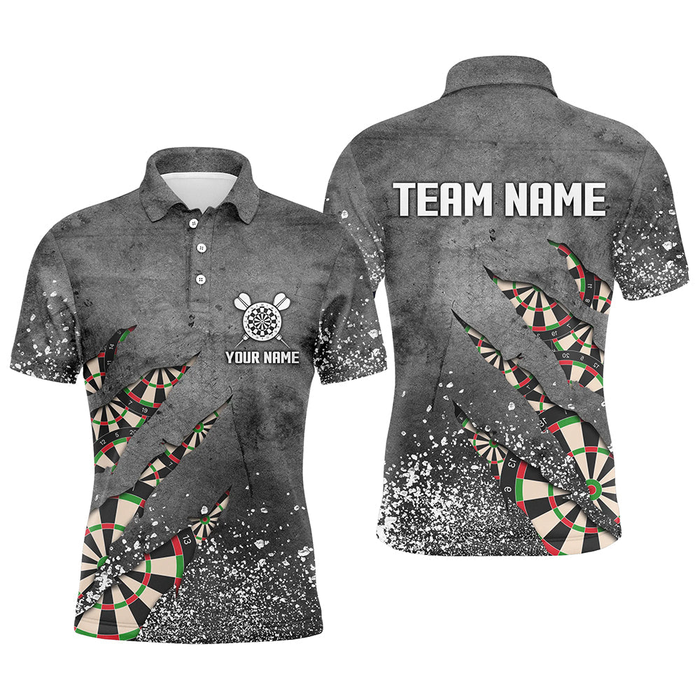 Paint Splash Grey Mens Darts Polo Shirt Custom Dart Shirts For Men Team Dart Jerseys LDT0964