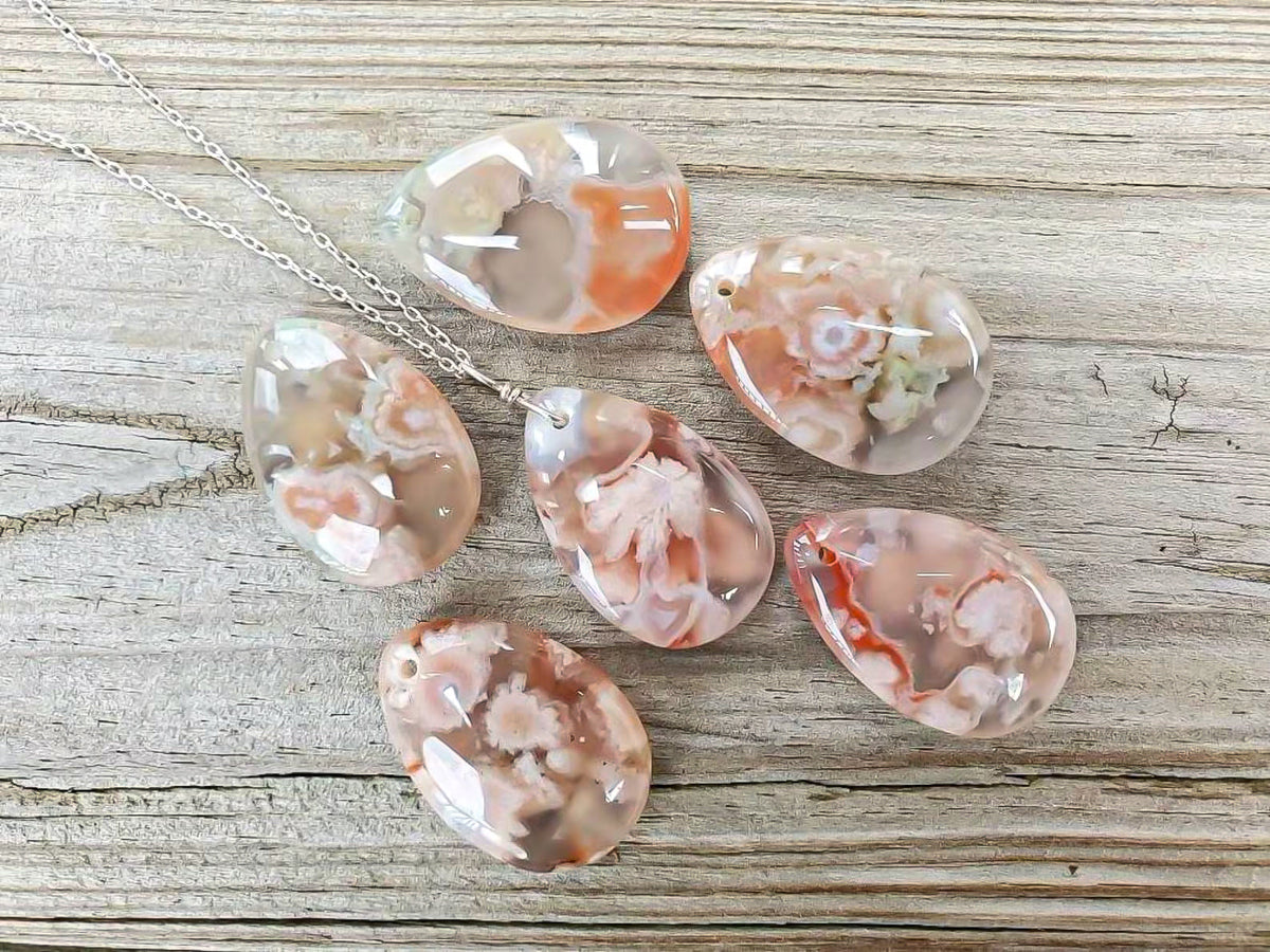 PENDENTIF AGATE FLEUR