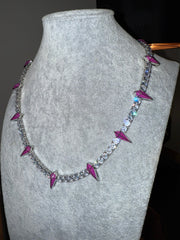 Cadena black Panther full iced 5 ‘mm 50 cm purple  plated 18k