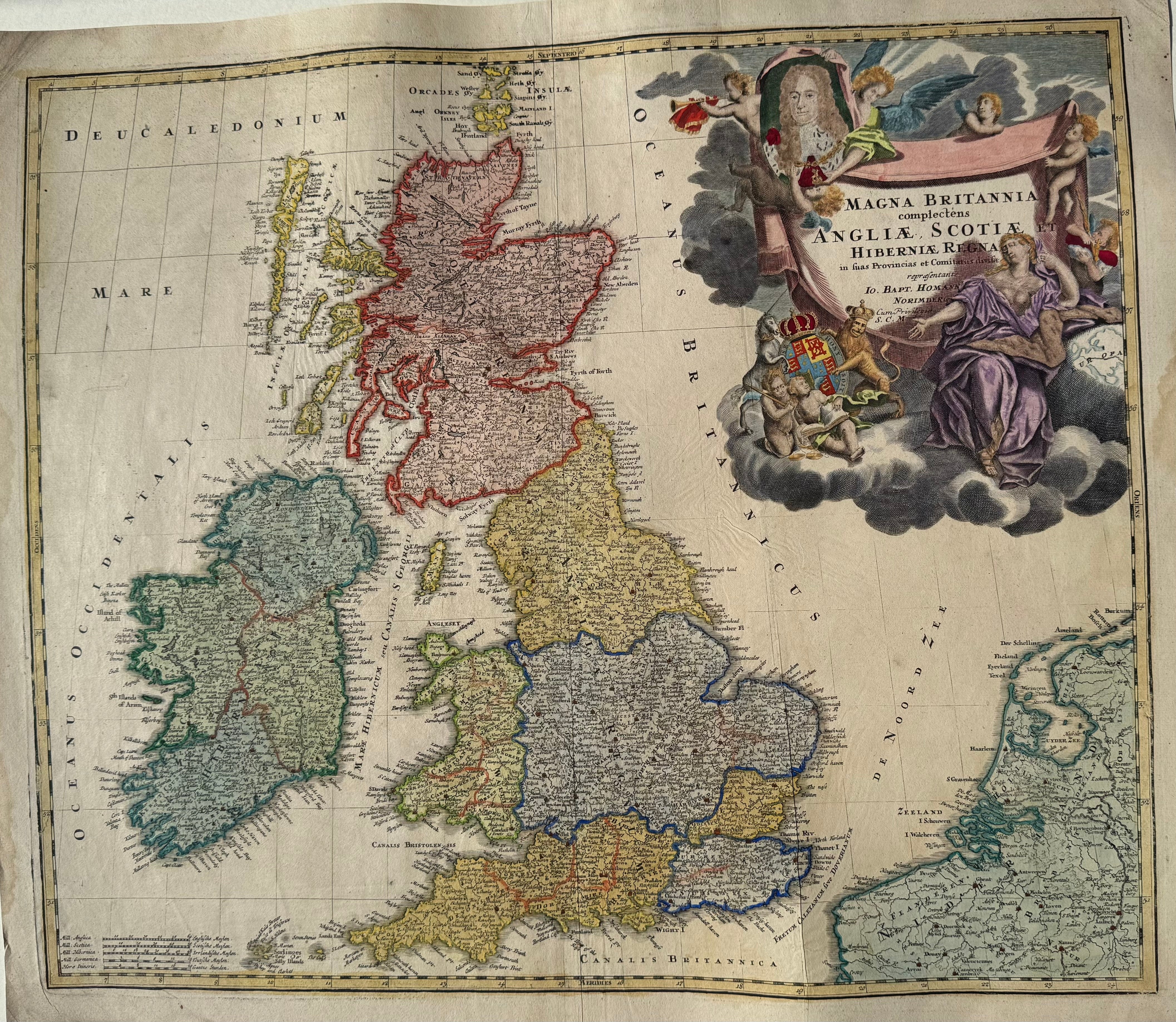 Großbritannien - United Kingdom : Johann Baptist Homann - Original Kupferstich -  1729