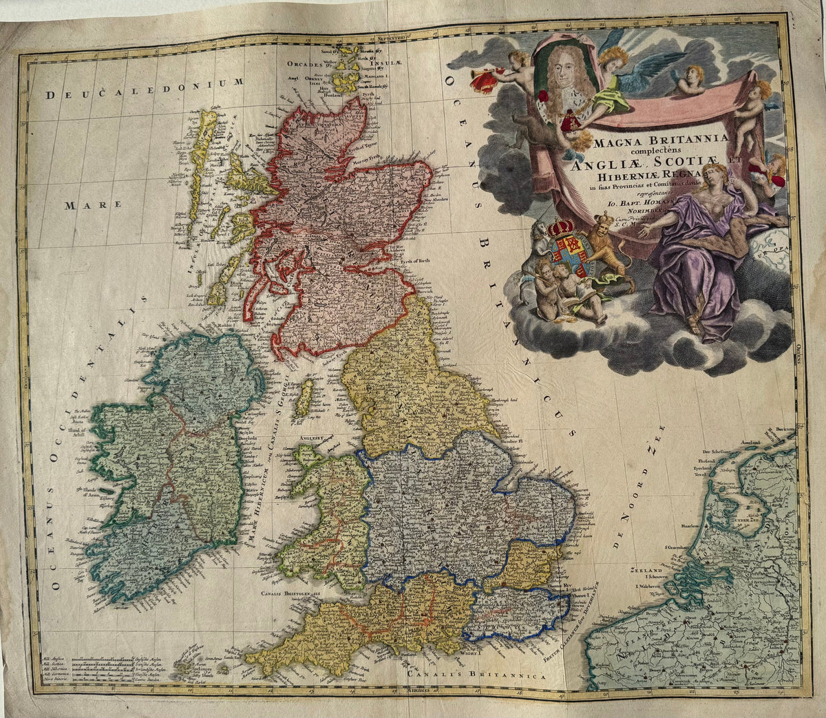 Großbritannien - United Kingdom : Johann Baptist Homann - Original Kupferstich -  1729