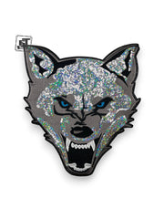 Silver Sequin Wolf Head