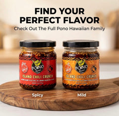 TWO PACK - ISLAND CHILI CRUNCH - Mild / Spicy 6oz Jars - Gluten Free, NON-GMO, Umami - FREE SHIPPING IN THE U.S.A
