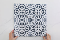 Indigo Mid Blue Matt Encaustic Look Tile