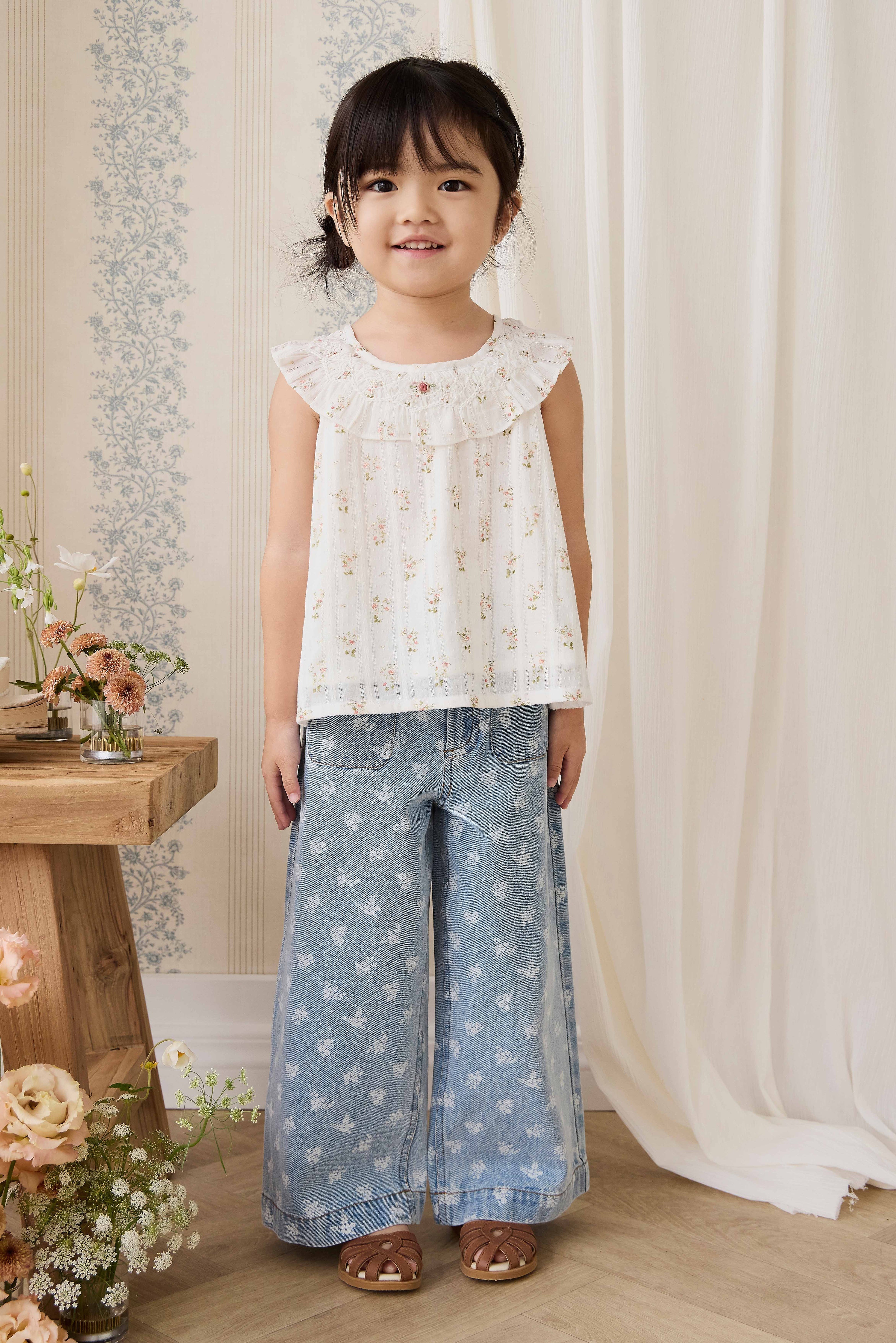 Organic Cotton Saylor Top - Josepha Egret Childrens Top from Jamie Kay USA