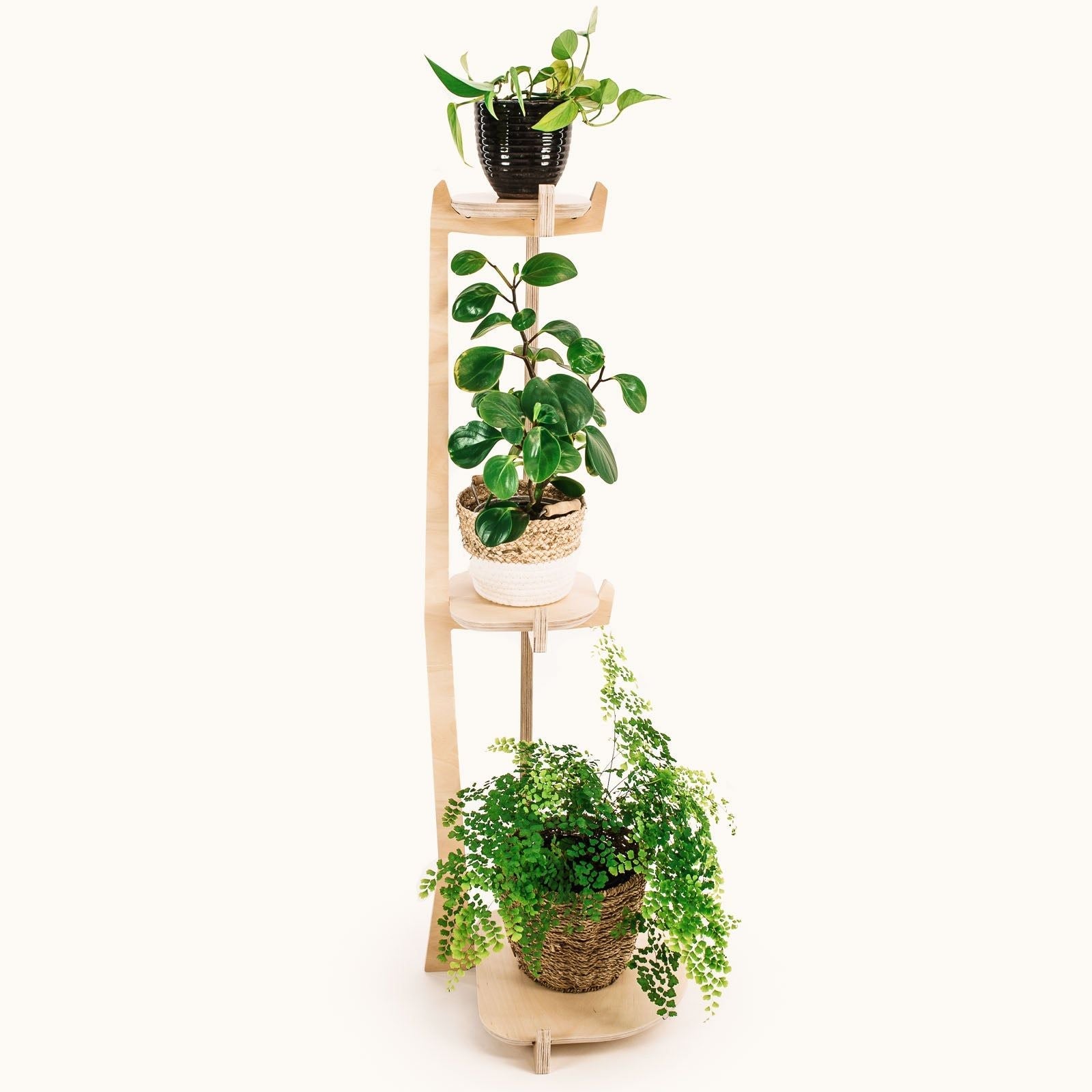 Japandi Corner Plant Stand -  - Work From Home Desks