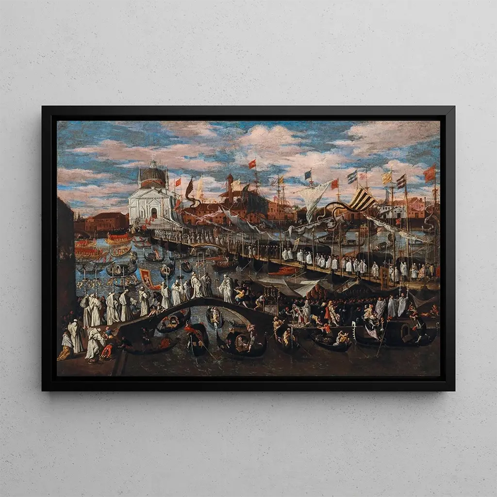 Processione per la festa del Redentore Venezia - Joseph Heintz il Giovane — quadro incorniciato alla parete