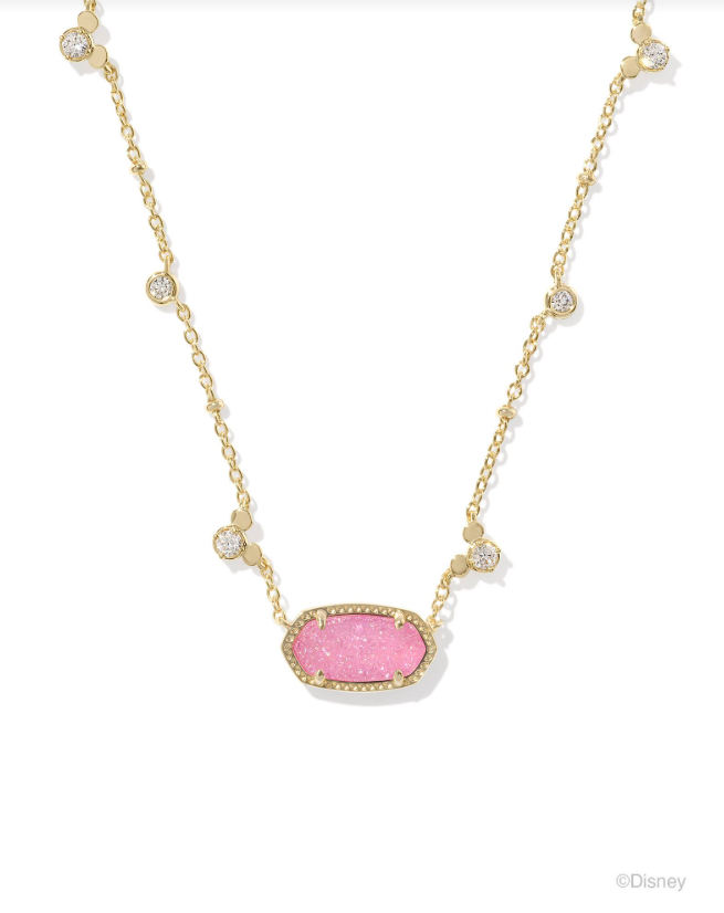 Kendra Scott Mickey Mouse Elisa in Gold Hot Pink Drusy