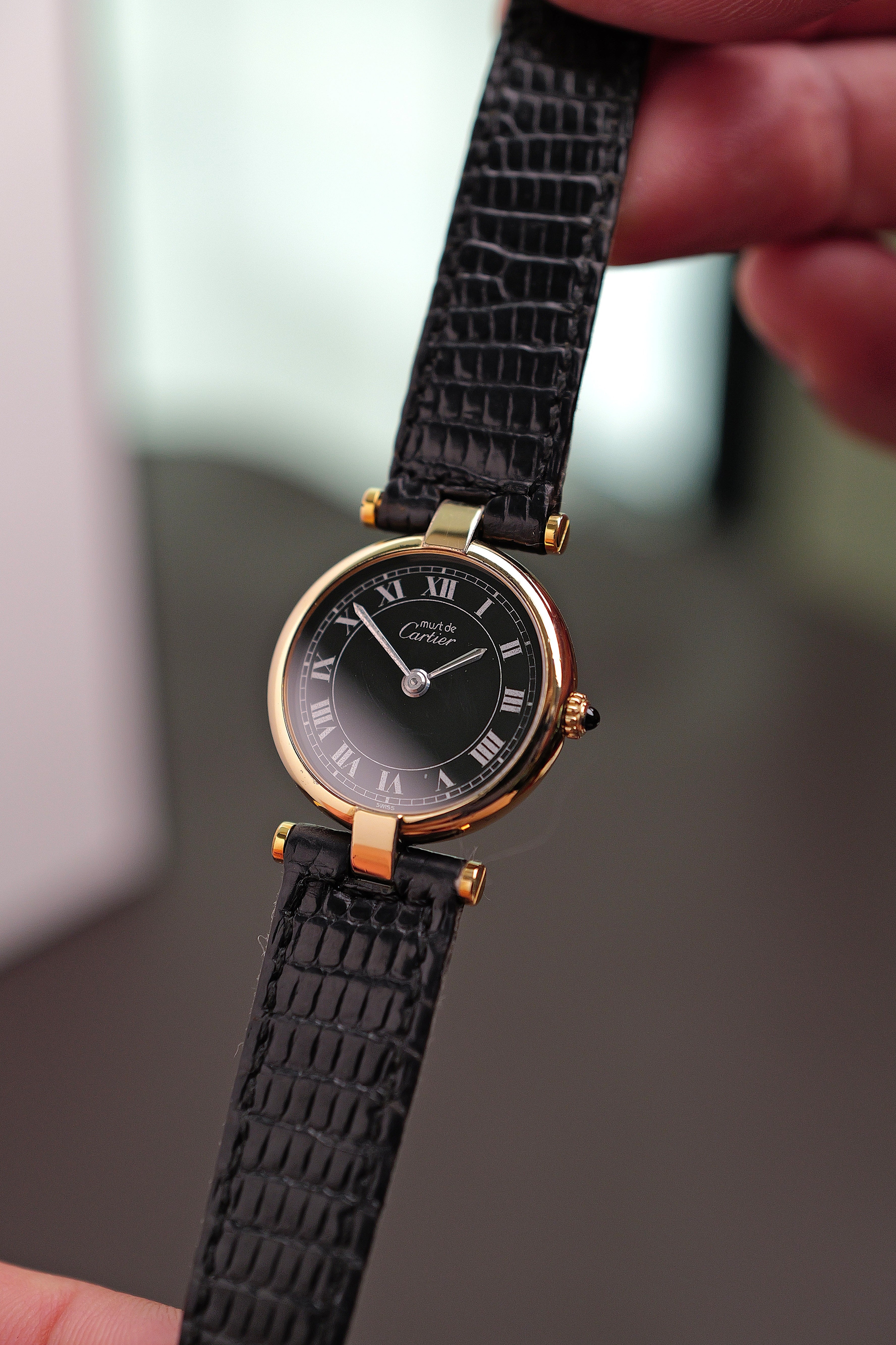 Cartier Vendome "Classic Onyx" Lacquer SM Quartz w/ original box